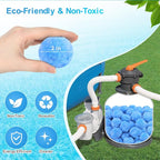 Askyli 2.9 lbs Pool Filter Balls for Sand Filter, Reusable Pool Sand Filter Balls, Efficient Pool Filter Sand, Suitable for All Sand Filter System (Equals 100lbs Pool Filter Sand) - Light Blue