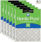 Nordic Pure 18x18x1 (Actual Size: 17 3/4 x 17 3/4 x 3/4) Pleated Air Filters MERV 13 Plus Carbon 6 Pack