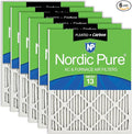 Nordic Pure 16x16x1 (Actual Size: 15 3/4 x 15 3/4 x 3/4) Pleated Air Filters MERV 13 Plus Carbon 6 Pack