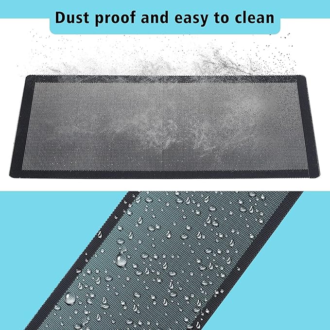 [4 Pack] 360x120mm PC Case Dust Mesh Filter, Magnetic Frame Computer Fan Dust Mesh PC Cooler Filter Dustproof PVC Cover Grills - Black