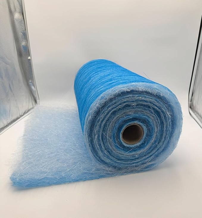 Paint Booth Exhaust Fiberglass Filter Roll, Blue/White Paint Arrestor for Spray Booth (40.5" x 100ft)