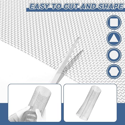 uxcell 12 Mesh 79" x 10" Woven Wire Mesh, 316 Stainless Steel Air Vent Filter Screen, Window Screen Mesh for DIY Projects Vents Cover Filtration Animals Fence