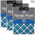 Nordic Pure 18x24x1 (Actual Size: 17 1/2 x 23 1/2 x 3/4) Pleated Air Filters MERV 7 Plus Carbon 3 Pack