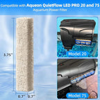AQUANEAT 12-Pack Replacement Ammonia Reducer Pads Compatible with Aqueon QuietFlow 20 and 75 LED PRO Aquarium Power Filter