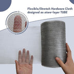 5" X 30 ft 304 Stainless Steel Mesh, Wire Mesh for Rodent, Hole Fill Fabric Gap Blocker, Double Layer Metal Mesh Roll, Flexible Stretchy for Garden House and DIY (A-5" X 30 ft)
