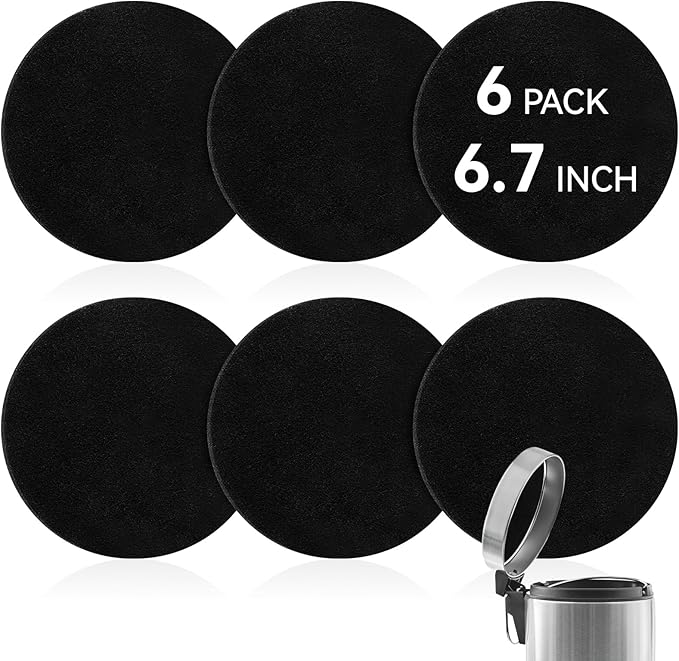 12 Pack Charcoal Filters for Compost Bucket, 6.7 Inch Compost Filters for Countertop Bin, Activated Carbon Replacement Filters for Kitchen Compost Bins, Home Bucket Compost Bin Refill, Round (12)