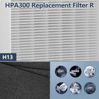HPA300 Filter Replacement Compatible with Honeywell Air Purifier HPA300 HPA200 HPA100 and 5000 Series, Replace HRF-R3 HRF-R2 HRF-R1 6 Pack