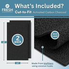 Activated Carbon Microwave Charcoal Filters - For GE Microwave Filter Replacement- Universal for Major Brands - Whirlpool, LG, KitchenAid, Maytag & More - 18" x 15", Cut-to-Fit, 2-Pack - Made in USA