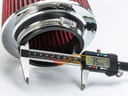 Rtunes Racing Universal Clamp-On Air Filter, Standard Cone, Dry Washable Design, Multiple Inlet Sizes (Red, 3.5" Inch)