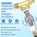 GFC40 Garden Hose Filter with 3/4" GHT Connector, 40 & 100 & 200 Micron Reusable Spin Down Sediment Water Filter, Inline Sediment Filter for RV Camping Pressure Wahser Car Wash Water Hose