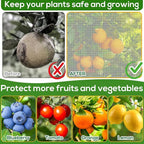 7.8 x 7.8 ft Large Fruit Tree Netting Cover with Zipper and Drawstring,Garden Insect Netting Plant Cover Transparent Bird Plant Barrier Flower Fruit Mesh Screen for Preventing Deer Squirrel Bug