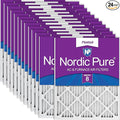 Nordic Pure 18x20x1 (Actual Size: 17 1/2 x 19 1/2 x 3/4) Pleated MERV 8 Air Filters 24 Pack