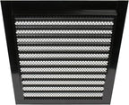 Repa Market 12" x 12" Inch (Inner Dimensions) Galvanized Steel Black Soffit Air Vent Cover - Louvered Square Gable Vent with Mesh Screen - Exhaust/Intake Ventilation Grill - Outdoor Metal Duct Grate