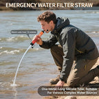 Emergency Water Filter Straw, Personal Survival Water Filtration System, Water Purifier, Outdoor Survival Gear and Equipment for Hiking Camping Accessories Cycling Fishing Preparedness (3PCS)