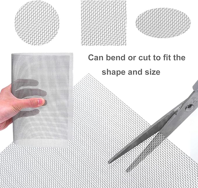 Stainless Steel Woven Wire Mesh 304 Stainless Steel Woven Wire 30 Mesh Fine Screen Mesh, Garden Insect Screen, for Air Bricks, Window, Vents, Filter