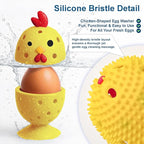 Egg Washer for Fresh Eggs, Egg Scrubber for Fresh Eggs, 2 Reusable Silicone Chicken Shaped Scrubs, Chicken Egg Cleaner, Eggshell Cleaner for Poultry Farm, Housewife Tools Vegetable Processing (Yellow)