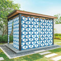Blue Aircraft Waterproof Outdoor Curtains for Patio, Windproof Weatherproof Curtains with Weighted Hem, Modern Abstract Art Gradient Airplane Light Filtering Privacy Drapes for Porch 54"x 84"