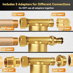 40 Micron Reusable Sediment Filter, Brass Inline Water Filter, Compatible with 1/2" NPT & 3/4" GHT, Sediment Filter for Washer, Washing Machine, Garden Hoses, High Pressure Washer, Well Water, RV