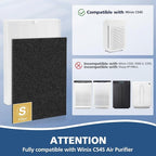 C545 HEPA Replacement Filter S Compatible with Winix C545 Air Purifier, Replaces Part 1712-0096-00 and 2522-0058-00, 1 HEPA Filter + 4 Activated Carbon Filters, 1 Pack
