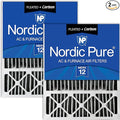 Nordic Pure 20x25x5 (19_7/8 x 24_7/8 x 4_3/8) Honeywell Replacement Air Filters MERV 12 Plus Carbon 2 Pack