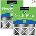 Nordic Pure 20x25x5 (Actual Size: 19 3/4 x 24 3/4 x 4 3/8) Lennox X6673 X6675 Replacement AC Filter MERV 13 + Carbon 2 Pack