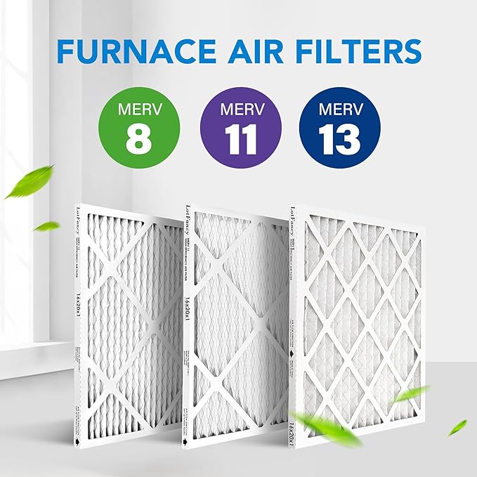 LotFancy 16x20x1 Air Filter MERV 13 4-Pack, Electrostatic Pleated HVAC Furnace Air Filter, Captures Pet Dander Smog Smoke, Actual Size: 15.75"x19.75"x0.75"