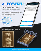 Laser Engraver, Carverall K15 Pro 5W Laser Engraving Machine for Beginners DIY High Accuracy 200x300mm (Near A4) Portable CNC Laser Cutter for Wood Coated Metal Acrylic Leather, 5000mW, Class 1
