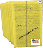 Fast-Shipped-Filters 10 Pack 28x30 Replacement Filter Pads Compatible with MicroPower Guard One Hour Air Cleaner Refill Yellow (10, Yellow, 28x30)