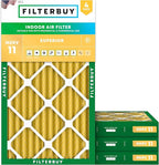Filterbuy 16x24x2 Air Filter MERV 11 Superior Pet & Allergy Defense (4-Pack), Electrostatic Pleated HVAC AC Furnace Filters Replacement, Made in USA (Actual Size: 15.38 x 23.38 x 1.75)