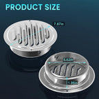 Stainless Steel Soffit Vents 6 Inch, HG Power Round Vent Cover with Screen Mesh, Louver Air Vent Hood for Wall, Ceiling Mount, Bathroom, Garage, Attic Ventilation, 2-Pack, Silver