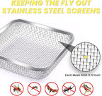 SheeChung RV Furnace Vent Screen, Flying Insect Screen Water Heater Cover for Camper, 4.5 x 4.5 x 1.3 Inch and RV Water Filter 4 Pack with Flexible Hose Protector