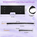 WH01X35719 Lint Filter Compatible with Ge Profile Washer Dryer Combo Foam Filter for PFQ97HSPV0DS Combo Washer Dryer Filter with Lint Brush (1 Long Handled Brush) - Hand Washable and Reusable (2pack)