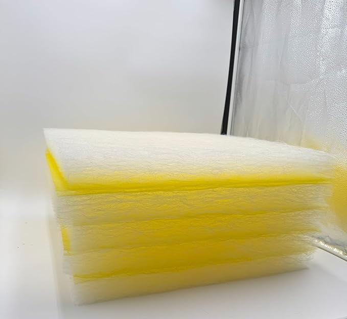 Paint Booth Exhaust Fiberglass Filter Pad (US Manufacturer), Heavy-Duty Paint Arrestor for Spray Booth (50/case, 20" x 20")