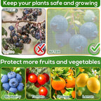 2PCS 4 x 5 ft Fruit Tree Netting Cover with Zipper and Drawstring,Garden Insect Netting Plant Cover Transparent Bird Plant Barrier Flower Fruit Mesh Screen for Preventing Deer Squirrel Bug