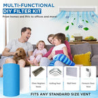 Air Vent Filters Roll, 140" x 12" Cut to Fit (60+ Filters), MERV 8 Triple Vent Filter Kit for HVAC Furnace Vents, Home Floor, Ceiling, Grilles