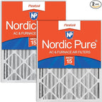 Nordic Pure 18x24x4 (Actual Size: 17 1/2 x 23 3/8 x 3 5/8) Pleated MERV 15 Air Filters 2 Pack
