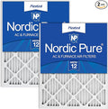 Nordic Pure 18x18x1 (Actual Size: 17 3/4 x 17 3/4 x 3/4) Pleated MERV 12 Air Filters 2 Pack