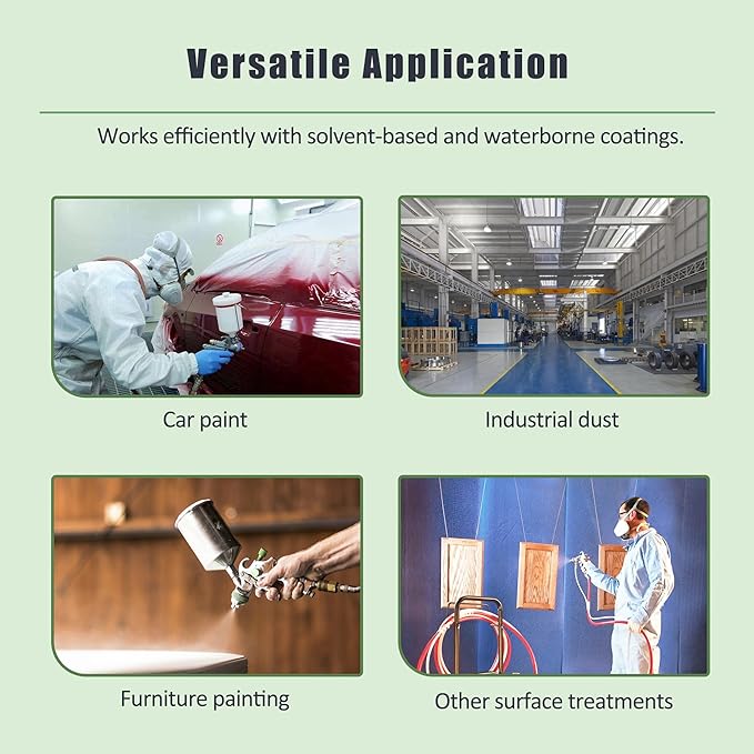 Fiberglass Paint Booth Filter Roll for Spray Booth 15-Gram Green 200ft (36" x 200ft)