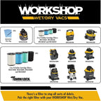 WORKSHOP Wet/Dry Vacs Vacuum Filters WS13045F2 HEPA Media Filter For Shop Vacuum Cleaner (2pk - HEPA Media Filter For Wet/Dry Vacuum Cleaner) Fits WORKSHOP 3-Gallon to 4.5-Gallon Shop Vacuum Cleaners