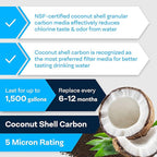SpiroPure Inline Filter NSF Coconut Shell Granular Carbon Water Filter with 1/4" Quick-Connect, 2" x 10" (Case of 25)