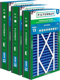 Filterbuy 16x25x3 Air Filter MERV 13 Optimal Smoke & Allergy Defense (3-Pack), Electrostatic Pleated HVAC AC Furnace Filters for Trion Air Bear, Lennox X0581 & More (Actual Size: 15.63 x 24.13 x 3.00)