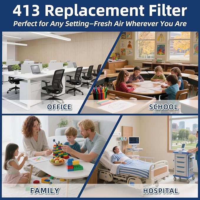 413 Replacement Air Filter, MERV 13,Actual Size: 16"x28"x4", Nominal Size: 16x25x4, HVAC Furnace Filter, Compatible with AprilAire Models 4400, 3413, 2416, 2413, 1610, 1413, 1 Pack