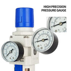 BLCH 1" NPT Air Compressor Filter - Air Pressure Regulator Filter Combo,Compressed Air Dryer AW5000-10 Semi-Auto Drain Poly Bowl Gauge 0-160 PSI 5μm