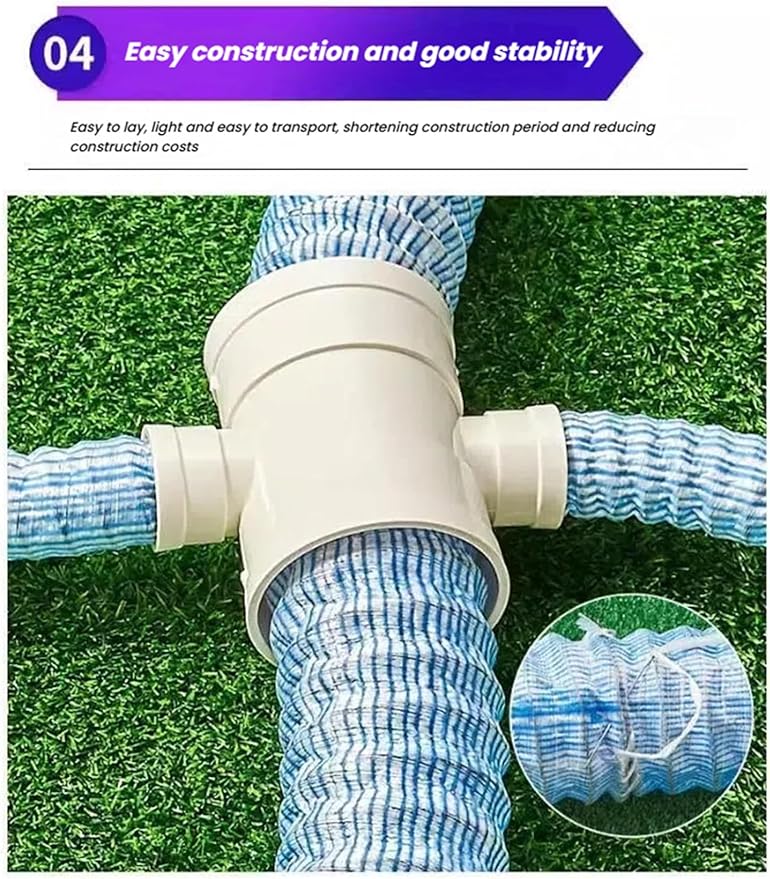 French Drain Pipe，Flexible Underground Drainage Tube,Soft Infiltration Pipe,\U200b DIY Construction Site(8cm/3.1in 42.7ft)