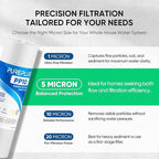 PUREPLUS 5 Micron 10" x 2.5" Whole House Sediment Home Water Filter Cartridge Replacement for Any 10 inch RO Unit, Culligan P5, Aqua-Pure AP110, Dupont WFPFC5002, CFS10, WHKF-G05, 4Pack