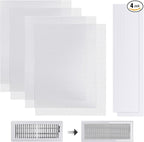 4 PCS DIY White Magnetic Vent Covers – 13.8" x 11.8" Customizable Air Register with Easy-to-Cut Mesh & Magnetic Strips, Perfect Fit for Floor/Wall/Ceiling Vents, Home Vent Solutions（White）