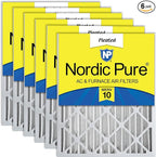 Nordic Pure 16x20x4 (Actual Size: 15 1/2 x 19 1/2 x 3 5/8) Pleated MERV 10 Air Filters 6 Pack
