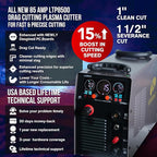 LTP8500 | 85A HF Pilot Arc Plasma Cutter, Drag-Cut Enabled, 1" Clean (1.5" Sever), 220V Single-Phase, LED Controls & Front Regulator, Portable Air Plasma Cutter for Fab, Auto, HVAC