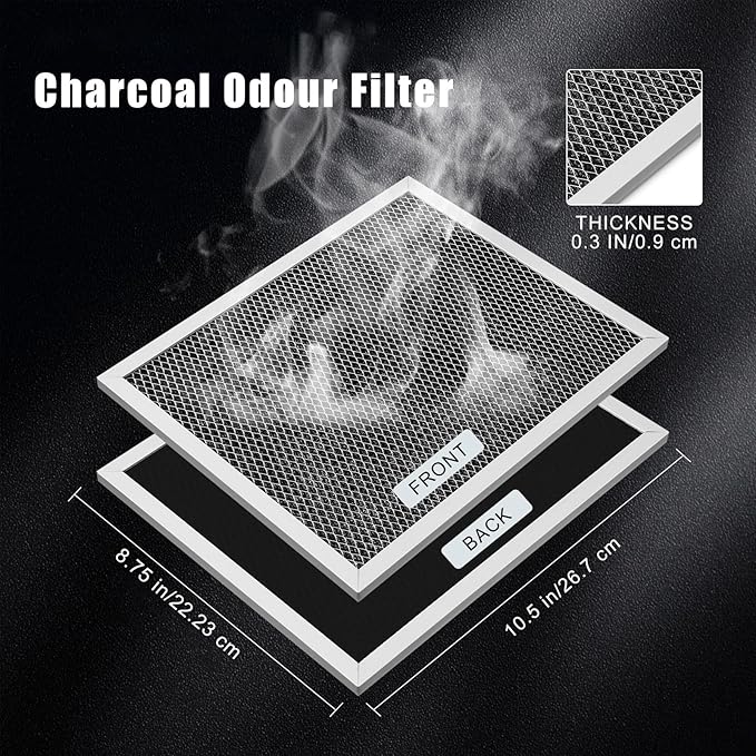 Baquler Range Hood Filter Compatible with Broan Nutone 97007696 Range Hood Replacement Filter Stove Vent Aluminum Mesh Charcoal for Kitchen Air(8 Pcs)