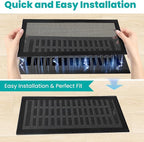 Efforest Floor Vent Covers Magnetic - 6 Pack Air Vent Filters Mesh Screen Dust Filter Vent Register Deflectors for Home HVAC AC Grilles & RV Vents - Strong Hold Washable (4x12 inch)